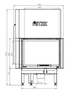 EEK A+ - Eck-Kamineinsatz HITZE Albero AL11RG.H DECO Mit Schiebetür, Seitenglas Rechts -11kW -Napoleon Geschaft hitze ma zeichnung21