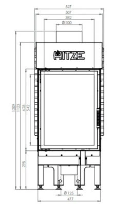 EEK A+ - Kamineinsatz HITZE Albero AL11S.V DECO Extra Hohe Sichtscheibe -11kW -Napoleon Geschaft hitze ma zeichnung25