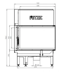 EEK A+ - Eck-Kamineinsatz Albero AL14R.H DECO Mit Seitenglas Rechts -14kW -Napoleon Geschaft hitze ma zeichnung31