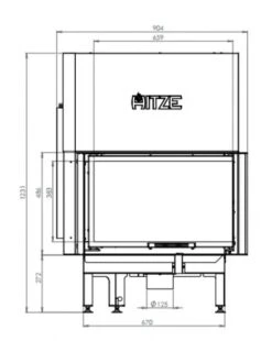 EEK A+ - Eck-Kamineinsatz HITZE Albero AL14RG.H DECO Mit Schiebetür, Seitenglas Rechts -14kW -Napoleon Geschaft hitze ma zeichnung35