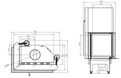 EEK A+ - Eck-Kamineinsatz HITZE Albero AL14LG.H DECO Mit Schiebetür, Seitenglas Links -14kW -Napoleon Geschaft hitze ma zeichnung38
