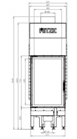 EEK A+ - Kamineinsatz HITZE Albero AL14S.V DECO Extra Hohe Sichtscheibe -14kW -Napoleon Geschaft hitze ma zeichnung39
