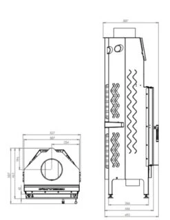EEK A+ - Kamineinsatz HITZE Albero AL14S.V DECO Extra Hohe Sichtscheibe -14kW -Napoleon Geschaft hitze ma zeichnung40