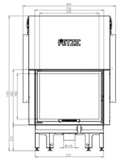 EEK A+ - Kamineinsatz HITZE Albero AL16G.H DECO Mit Schiebetür -16kW -Napoleon Geschaft hitze ma zeichnung43