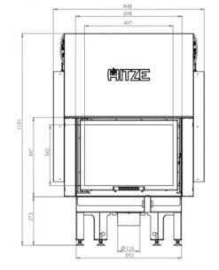EEK A - Kamineinsatz HITZE Albero AL9G.H DECO Mit Schiebetür -9kW -Napoleon Geschaft hitze ma zeichnung5