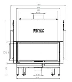 EEK A+ - XXL-Kamineinsatz HITZE Albero AL19G.H DECO Mit Schiebetür -19kW -Napoleon Geschaft hitze ma zeichnung53