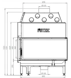 EEK A+ - Eck-Kamineinsatz HITZE Albero AL19R.H DECO Mit Seitenglas Rechts -19kW -Napoleon Geschaft hitze ma zeichnung55