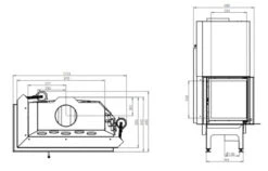 EEK A+ - ECK-Kamineinsatz Albero AL19LG.H DECO Mit Schiebetür U. Seitenglas Links -19kW -Napoleon Geschaft hitze ma zeichnung62