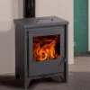 EEK A+ Kaminofen Juan Panadero Bordeaux ECODESIGN Mit Herdplatte - 7,4 KW [Wirkungsgrad 90%!] Rauchrohr Hinten