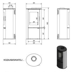 *EEK A - Kaminofen Kratki KOZA AB S Mit Roten Kacheln Und Holzfach - 8 KW -Napoleon Geschaft kozaabskma e