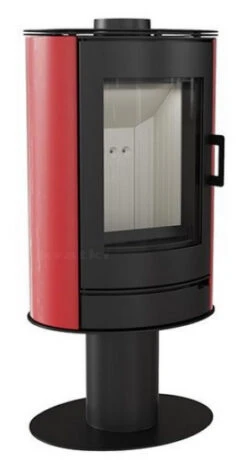 *EEK A - Kaminofen Kratki KOZA AB S N Mit Standfuß Und Roten Kacheln - 8 KW