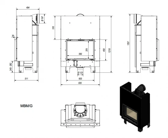 *EEK A - Kamineinsatz Kratki MBM 10 Mit Schiebetür - 10 KW 7 *EEK A - Kamineinsatz Kratki MBM 10 Mit Schiebetür - 10 KW – Bild 5