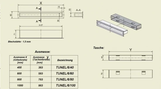 Lüftungsgitter, Luftschlitz Offen, 6x100cm, Weiß 6 Lüftungsgitter, Luftschlitz Offen, 6x100cm, Weiß – Bild 4