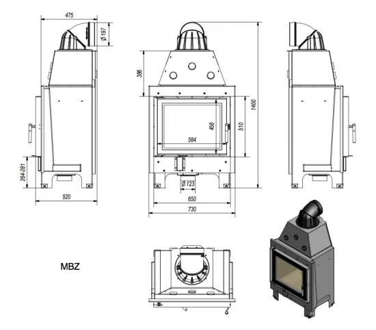 *EEK A - Kamineinsatz Kratki MBZ 13 Mit 13 KW 6 *EEK A - Kamineinsatz Kratki MBZ 13 Mit 13 KW – Bild 4