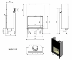 *EEK A - Kamineinsatz Kratki Nadia 13 Mit Schiebetür - 13 KW -Napoleon Geschaft n nadia 13 g wymiary