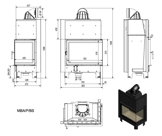 *EEK A - Eck-Kamineinsatz Kratki MBA 17 Rechts Mit 17 KW 6 *EEK A - Eck-Kamineinsatz Kratki MBA 17 Rechts Mit 17 KW – Bild 4
