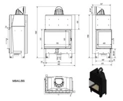 *EEK A - Eck-Kamineinsatz Kratki MBA 17 Links Mit 17 KW -Napoleon Geschaft ssdcdscssc