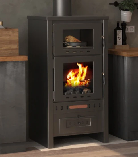 EEK A Kaminofen Mit Backfach Taurus Metall – 12kW 3 EEK A Kaminofen Mit Backfach Taurus Metall – 12kW