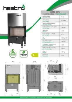 EEK A - Kamineinsatz HEATRO 55 PH Mit Hebetür - 9kW -Napoleon Geschaft technische 55ph