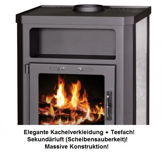 EEK A Kaminofen Victoria Comfort K Schwarz Mit Kachelverkleidung - 11kW 4 EEK A Kaminofen Victoria Comfort K Schwarz Mit Kachelverkleidung - 11kW – Bild 2